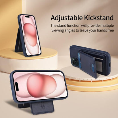 For iPhone 15 BETOPNICE Vertical Flip Detachable MagSafe Wallet Phone Case(Blue)
