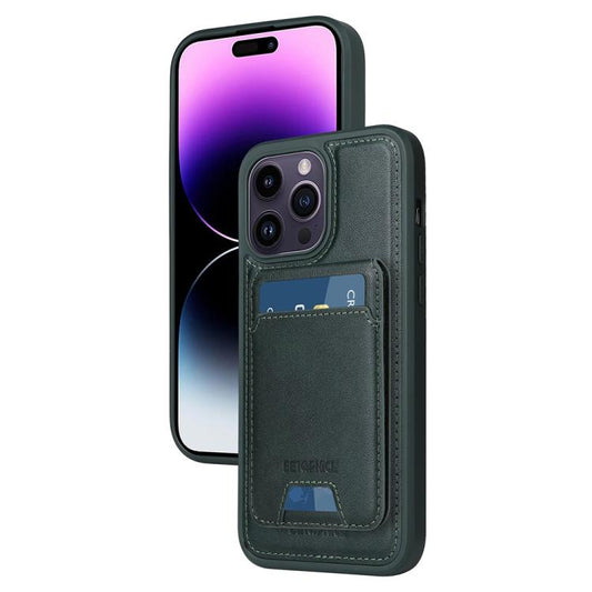 Pour iPhone 14 Pro Max Étui portefeuille détachable MagSafe à rabat vertical BETOPNICE (Vert)