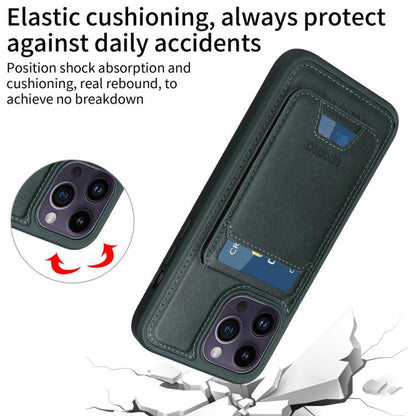 For iPhone 14 Pro Max BETOPNICE Vertical Flip Detachable MagSafe Wallet Phone Case(Green)