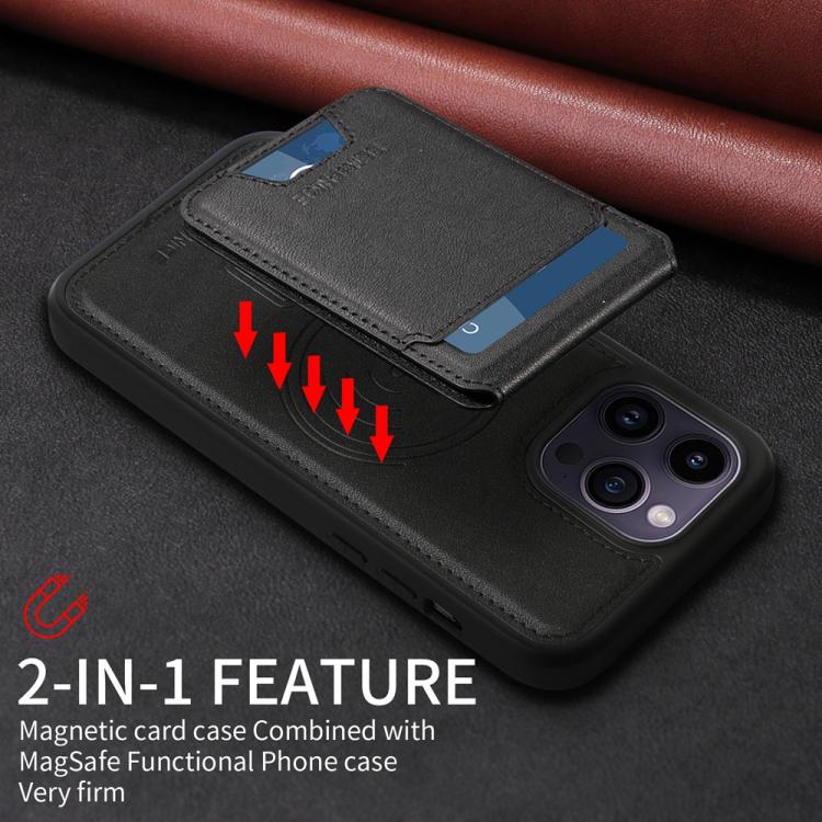 For iPhone 14 Pro Max BETOPNICE Vertical Flip Detachable MagSafe Wallet Phone Case(Black)