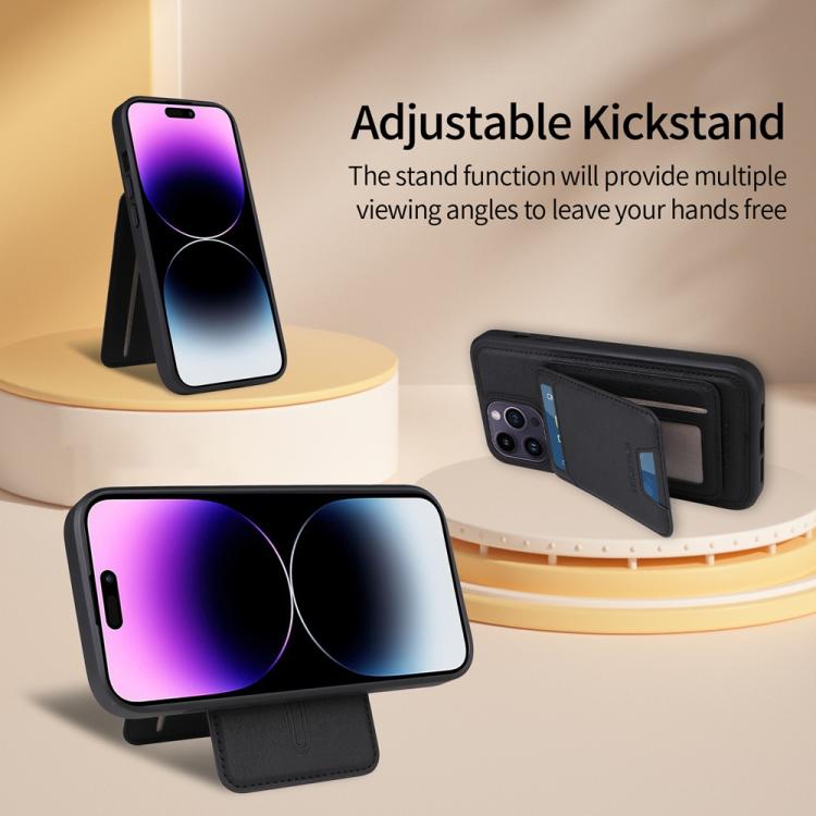 For iPhone 14 Pro Max BETOPNICE Vertical Flip Detachable MagSafe Wallet Phone Case(Black)