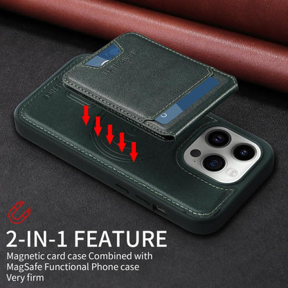 For iPhone 14 Pro BETOPNICE Vertical Flip Detachable MagSafe Wallet Phone Case(Green)