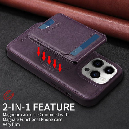For iPhone 14 Pro BETOPNICE Vertical Flip Detachable MagSafe Wallet Phone Case(Purple)