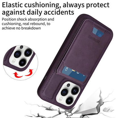For iPhone 14 Pro BETOPNICE Vertical Flip Detachable MagSafe Wallet Phone Case(Purple)