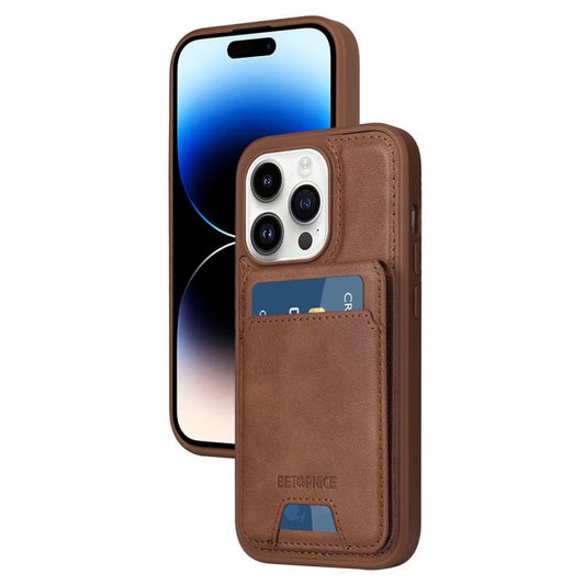 Pour iPhone 14 Pro Étui de téléphone à rabat vertical détachable MagSafe BETOPNICE (marron)