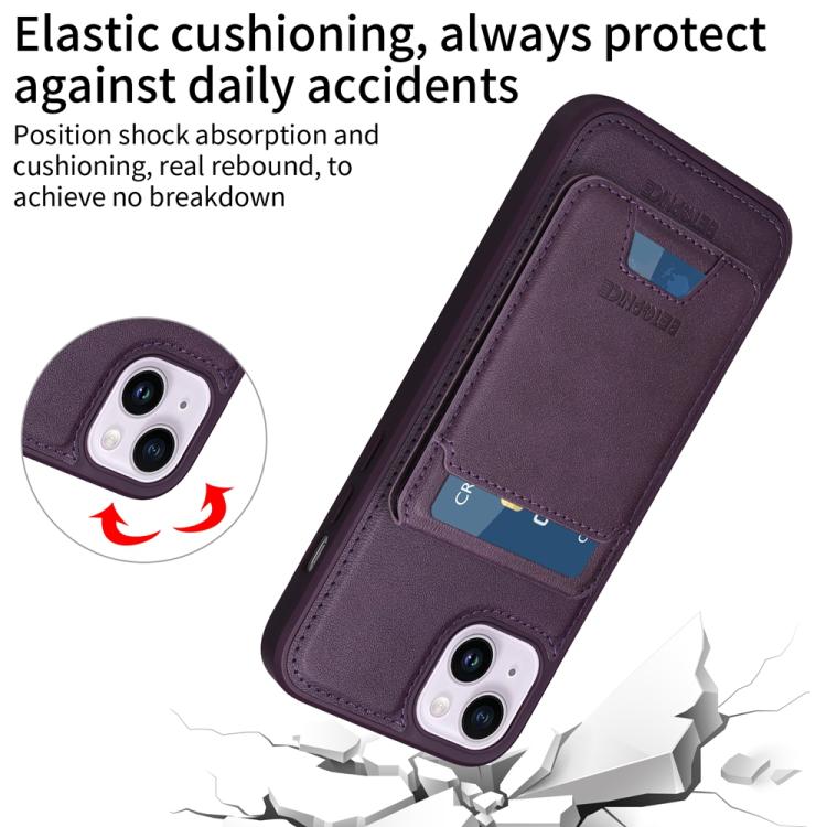For iPhone 14 Plus BETOPNICE Vertical Flip Detachable MagSafe Wallet Phone Case(Purple)
