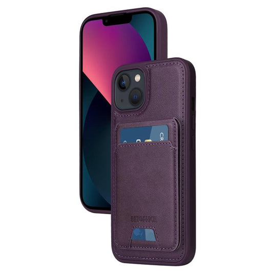 Pour iPhone 14 / 13 Étui portefeuille MagSafe amovible à rabat vertical BETOPNICE (violet)