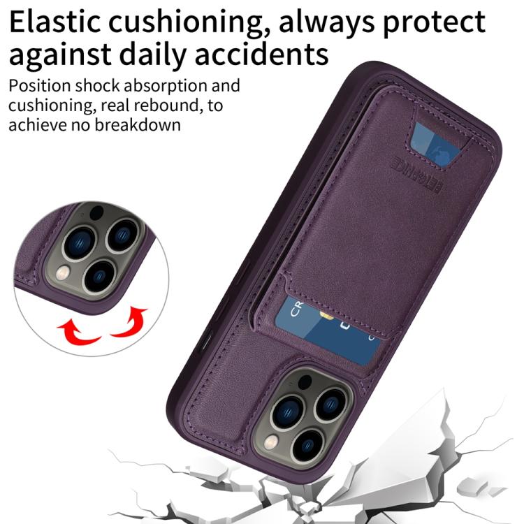 For iPhone 13 Pro BETOPNICE Vertical Flip Detachable MagSafe Wallet Phone Case(Purple)