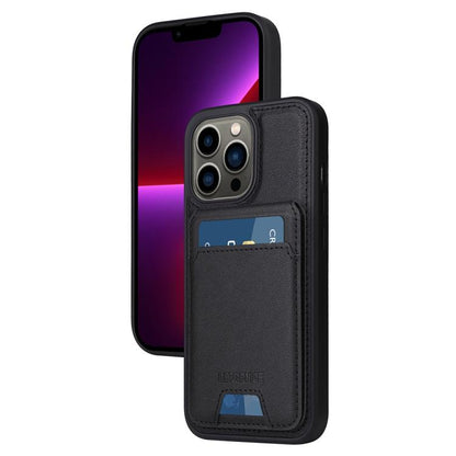 For iPhone 13 Pro BETOPNICE Vertical Flip Detachable MagSafe Wallet Phone Case(Black)
