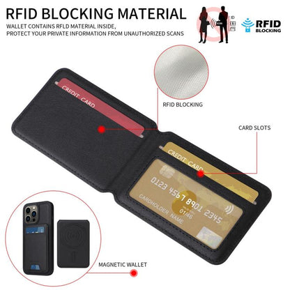 For iPhone 13 Pro BETOPNICE Vertical Flip Detachable MagSafe Wallet Phone Case(Black)
