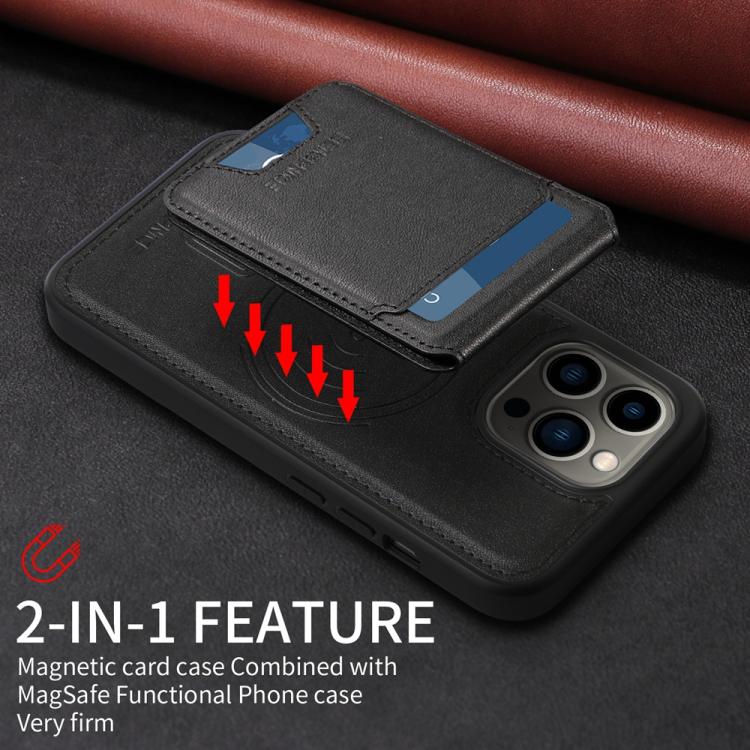 For iPhone 13 Pro BETOPNICE Vertical Flip Detachable MagSafe Wallet Phone Case(Black)