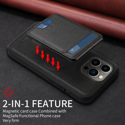 For iPhone 13 Pro BETOPNICE Vertical Flip Detachable MagSafe Wallet Phone Case(Black)
