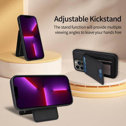 For iPhone 13 Pro BETOPNICE Vertical Flip Detachable MagSafe Wallet Phone Case(Black)