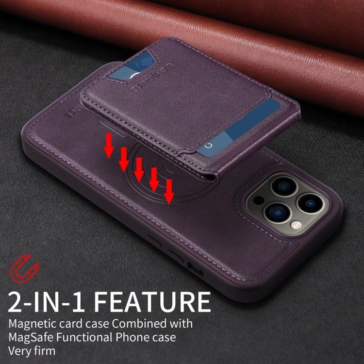 Pour iPhone 13 Pro Max Étui portefeuille BETOPNICE Vertical Flip Détachable MagSafe (Violet)