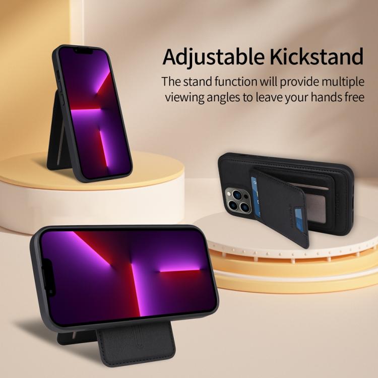 Pour iPhone 13 Pro Max Étui portefeuille BETOPNICE Vertical Flip Détachable MagSafe (Noir)