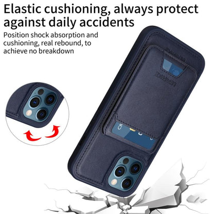 For iPhone 12 Pro Max BETOPNICE Vertical Flip Detachable MagSafe Wallet Phone Case(Blue)