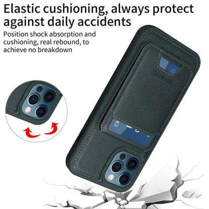 For iPhone 12 Pro Max BETOPNICE Vertical Flip Detachable MagSafe Wallet Phone Case(Green)