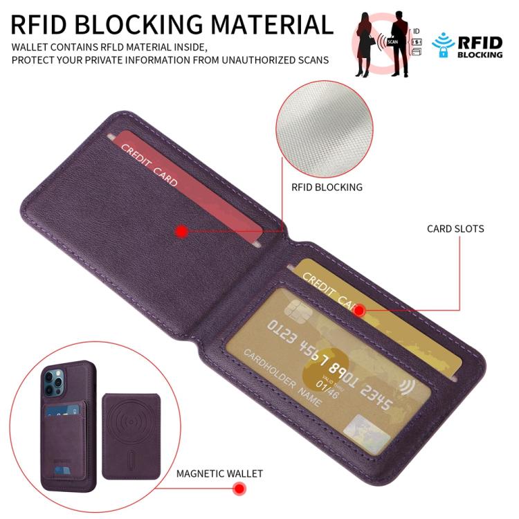 Pour iPhone 12 Pro Max BETOPNICE Étui portefeuille MagSafe amovible à rabat vertical (Violet)