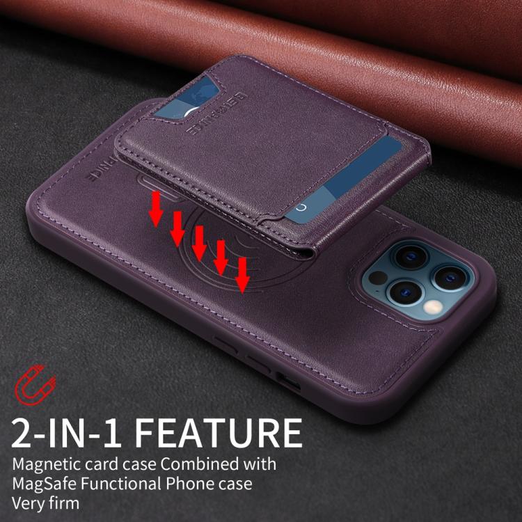 Pour iPhone 12 Pro Max BETOPNICE Étui portefeuille MagSafe amovible à rabat vertical (Violet)