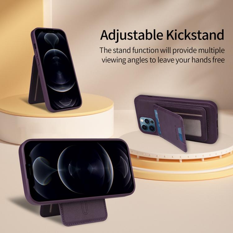 Pour iPhone 12 Pro Max BETOPNICE Étui portefeuille MagSafe amovible à rabat vertical (Violet)
