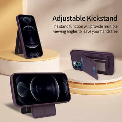 Pour iPhone 12 Pro Max BETOPNICE Étui portefeuille MagSafe amovible à rabat vertical (Violet)