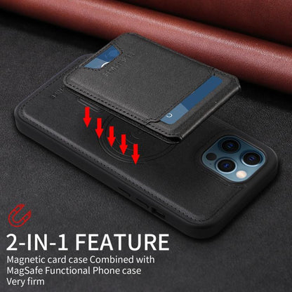 For iPhone 12 Pro Max BETOPNICE Vertical Flip Detachable MagSafe Wallet Phone Case(Black)