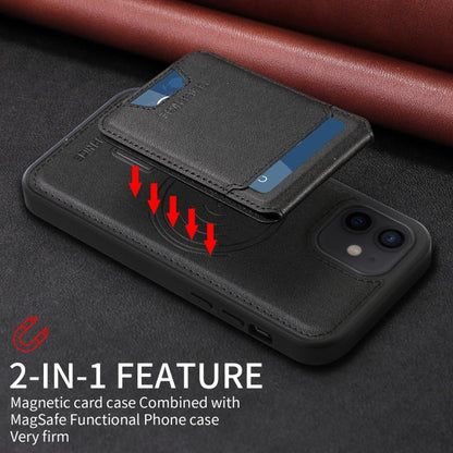 For iPhone 12 / 12 Pro BETOPNICE Vertical Flip Detachable MagSafe Wallet Phone Case(Black)