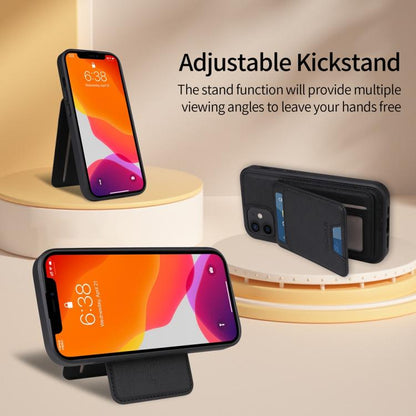 For iPhone 12 / 12 Pro BETOPNICE Vertical Flip Detachable MagSafe Wallet Phone Case(Black)