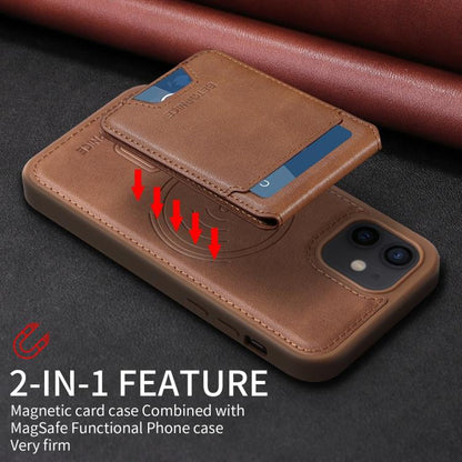 Pour iPhone 12 / 12 Pro BETOPNICE Étui portefeuille MagSafe détachable à rabat vertical (marron)