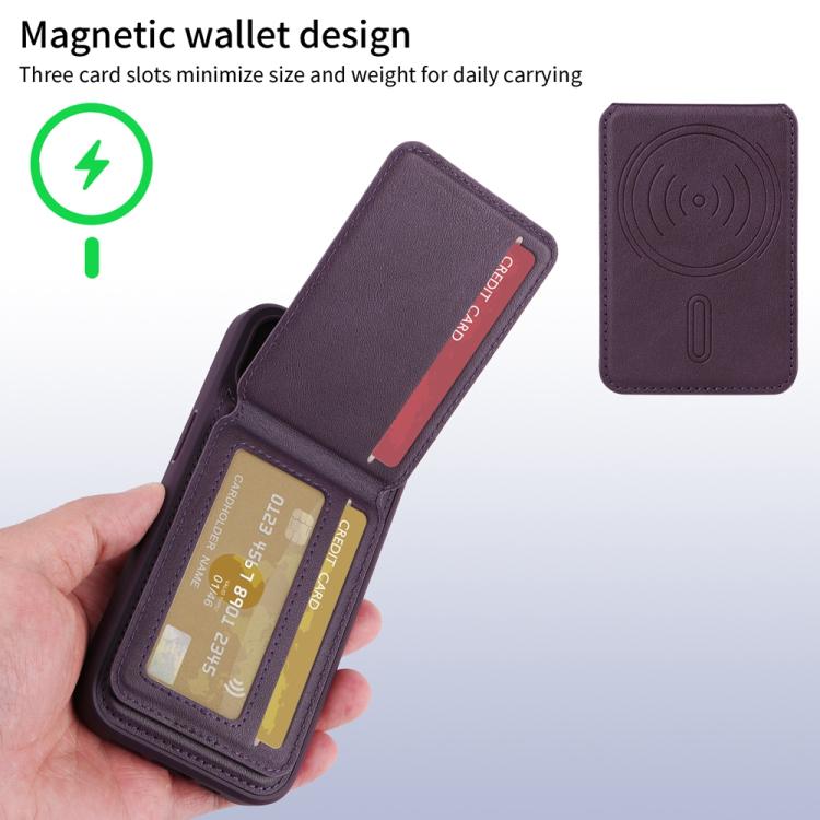 Pour iPhone 11 Pro Max BETOPNICE Étui portefeuille MagSafe détachable à rabat vertical (violet)