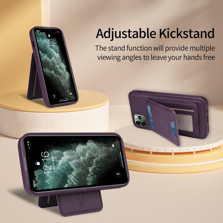 Pour iPhone 11 Pro Max BETOPNICE Étui portefeuille MagSafe détachable à rabat vertical (violet)