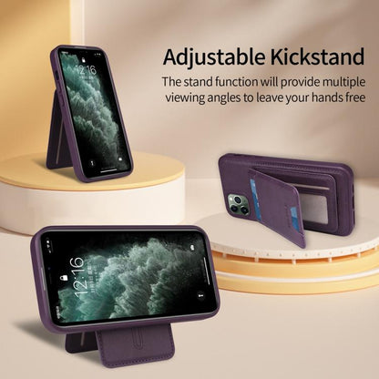 Pour iPhone 11 Pro Max BETOPNICE Étui portefeuille MagSafe détachable à rabat vertical (violet)