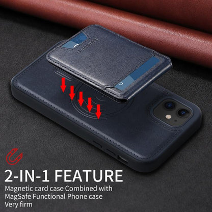 For iPhone 11 BETOPNICE Vertical Flip Detachable MagSafe Wallet Phone Case(Blue)