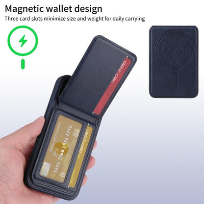 For iPhone 11 BETOPNICE Vertical Flip Detachable MagSafe Wallet Phone Case(Blue)