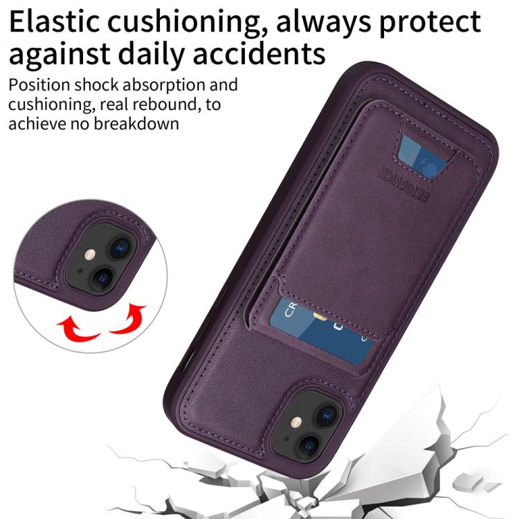 For iPhone 11 BETOPNICE Vertical Flip Detachable MagSafe Wallet Phone Case(Purple)