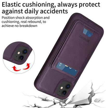 For iPhone 11 BETOPNICE Vertical Flip Detachable MagSafe Wallet Phone Case(Purple)