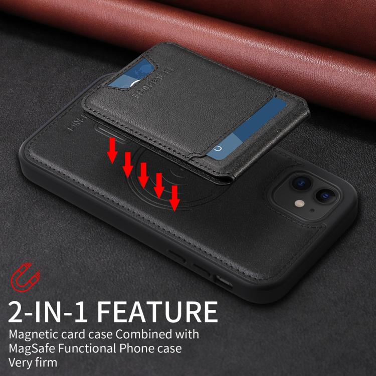 Pour iPhone 11 BETOPNICE Étui portefeuille MagSafe amovible à rabat vertical (noir)