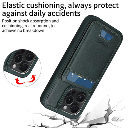 For iPhone 15 Pro BETOPNICE Vertical Flip Detachable MagSafe Wallet Phone Case(Green)