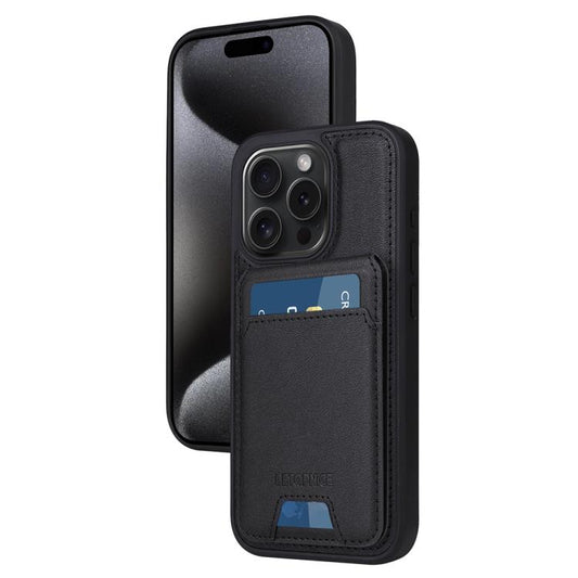 For iPhone 15 Pro BETOPNICE Vertical Flip Detachable MagSafe Wallet Phone Case(Black)