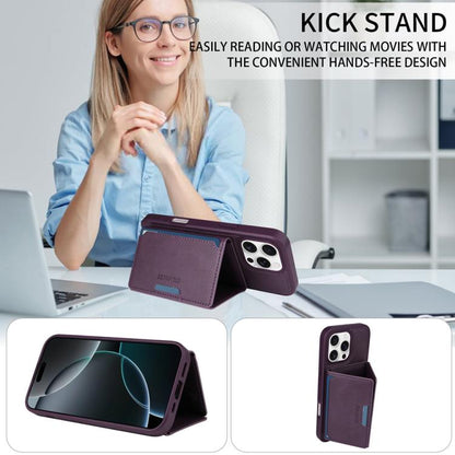 For iPhone 16 Pro Max BETOPNICE Horizontal Flip Detachable MagSafe Wallet Phone Case(Purple)