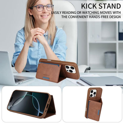 For iPhone 16 Pro Max BETOPNICE Horizontal Flip Detachable MagSafe Wallet Phone Case(Brown)
