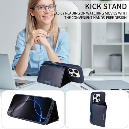 For iPhone 16 Pro BETOPNICE Horizontal Flip Detachable MagSafe Wallet Phone Case(Blue)