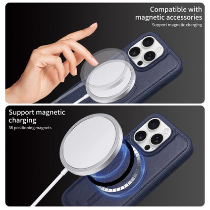 For iPhone 16 Pro BETOPNICE Horizontal Flip Detachable MagSafe Wallet Phone Case(Blue)