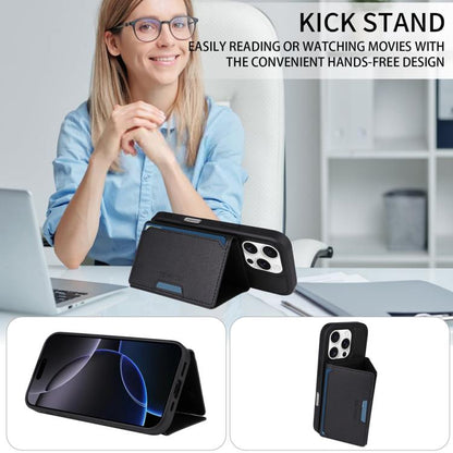 For iPhone 16 Pro BETOPNICE Horizontal Flip Detachable MagSafe Wallet Phone Case(Black)