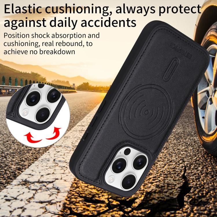 For iPhone 16 Pro BETOPNICE Horizontal Flip Detachable MagSafe Wallet Phone Case(Black)