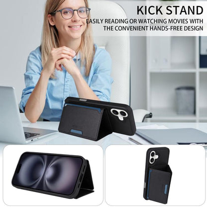 Pour iPhone 16 Plus Étui portefeuille magnétique détachable à rabat horizontal BETOPNICE (Noir)