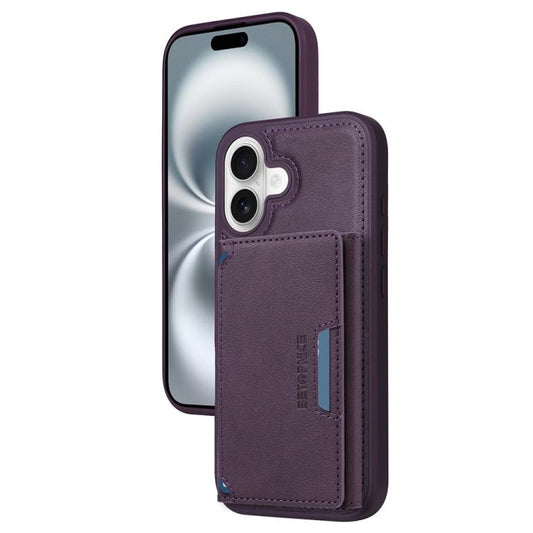 Pour iPhone 16 Étui portefeuille MagSafe détachable à rabat horizontal BETOPNICE (violet)
