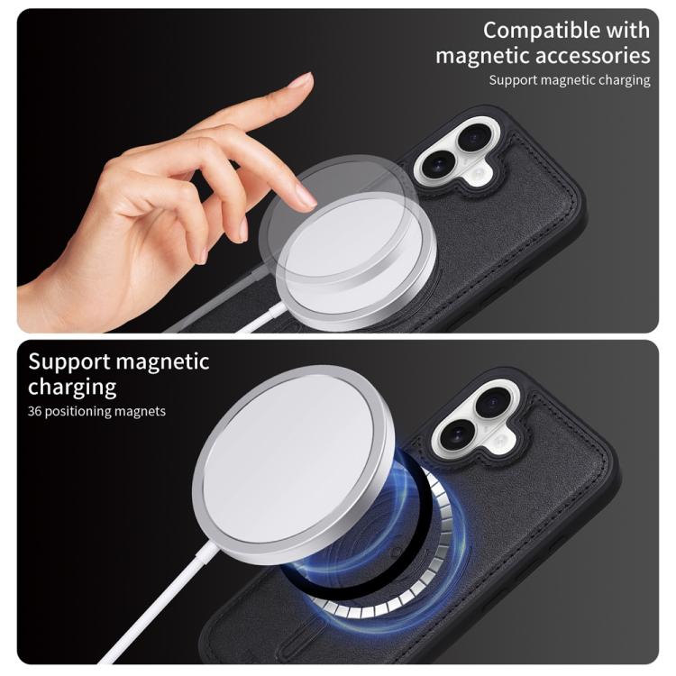 For iPhone 16 BETOPNICE Horizontal Flip Detachable MagSafe Wallet Phone Case(Black)
