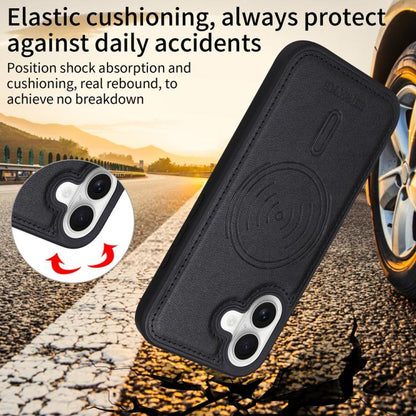 For iPhone 16 BETOPNICE Horizontal Flip Detachable MagSafe Wallet Phone Case(Black)