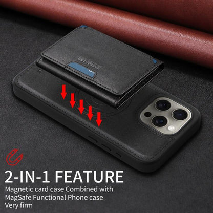 Pour iPhone 15 Pro Max BETOPNICE Étui portefeuille MagSafe détachable à rabat horizontal (Noir)